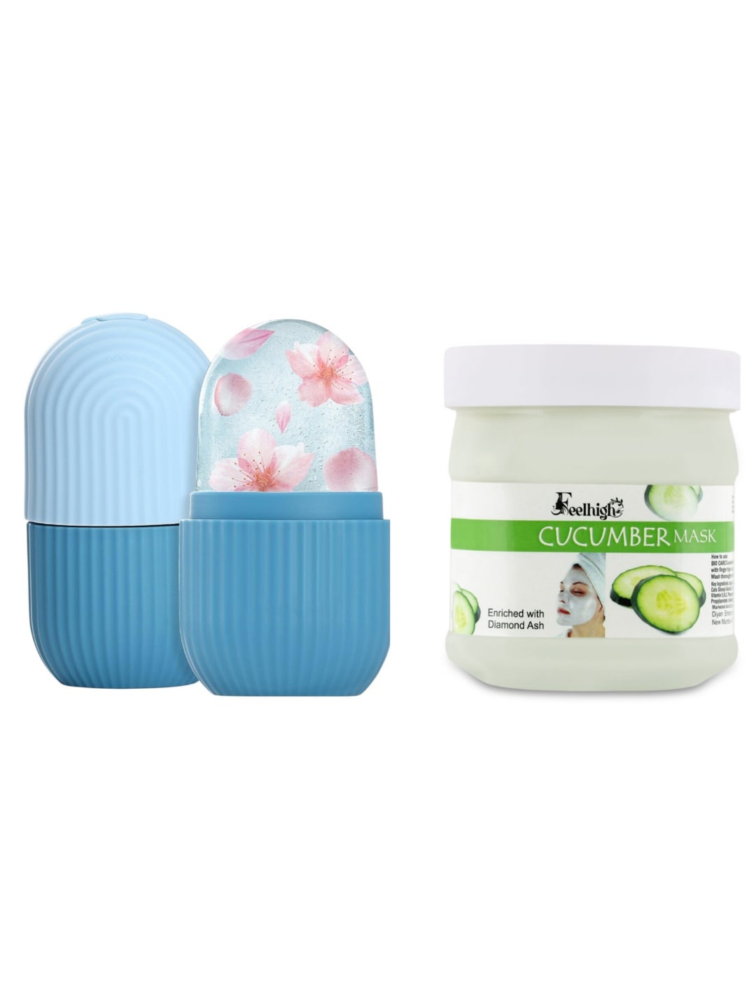 

FEELHIGH Cucumber Mask 500ml with Ice Roller, Green