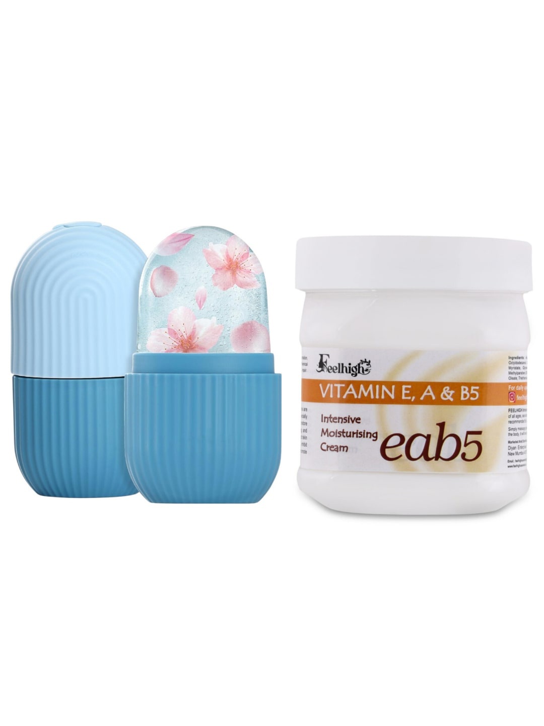 

FEELHIGH Vitamin Eab5 Cream 500ml with Ice Roller, White