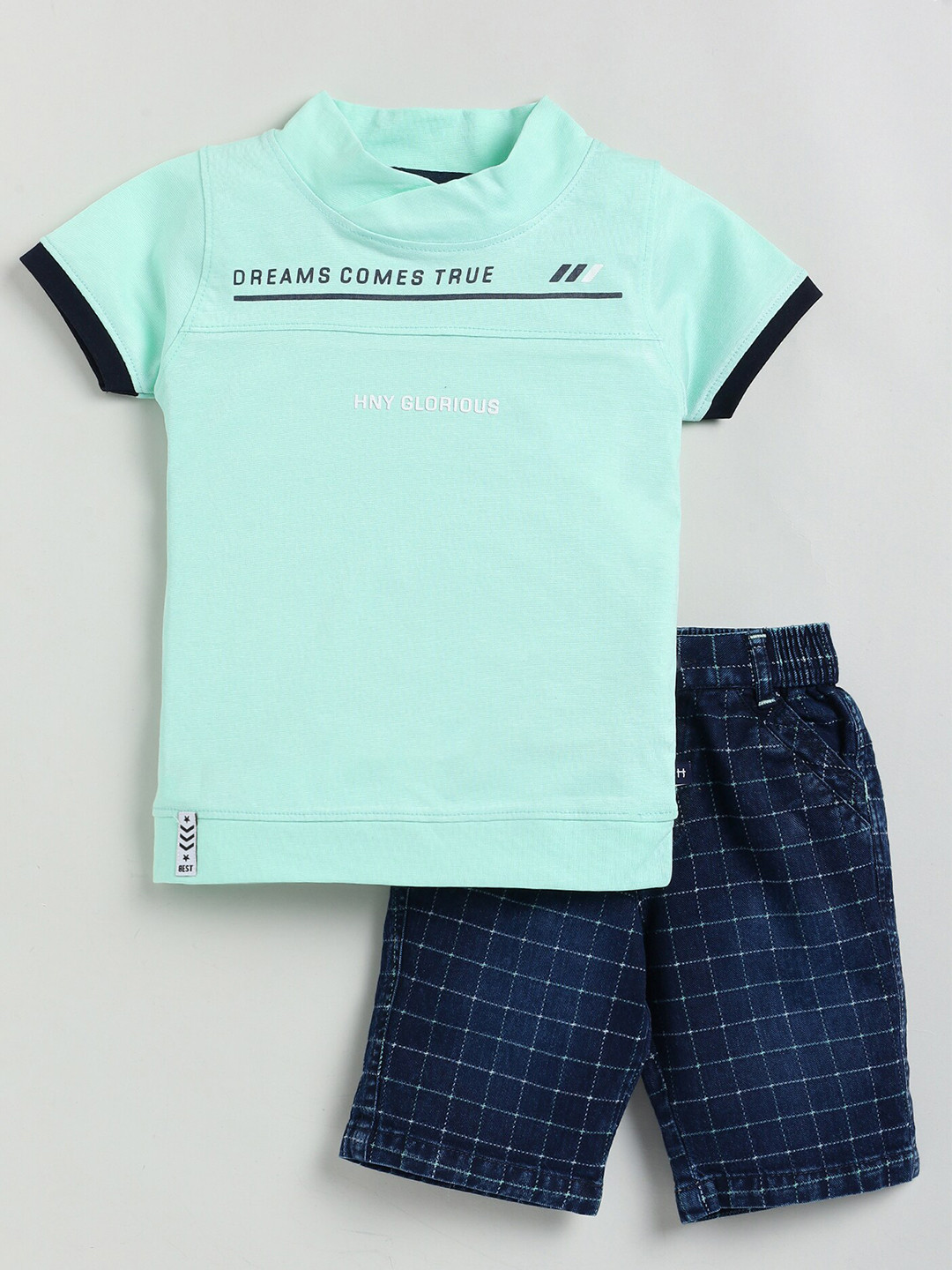

Toonyport Boys Printed T-shirt With Shorts, Sea green