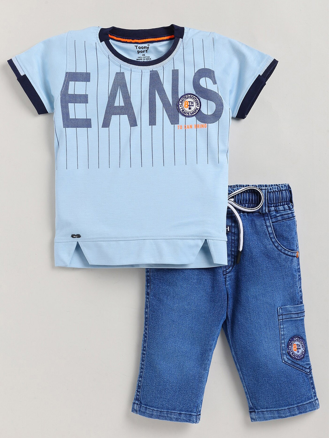 

Toonyport Boys Printed T-shirt With Shorts, Blue