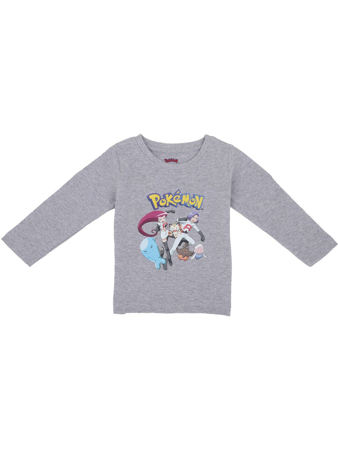

Bodycare Girls Pokemon Printed Round Neck Cotton Tshirt, Grey