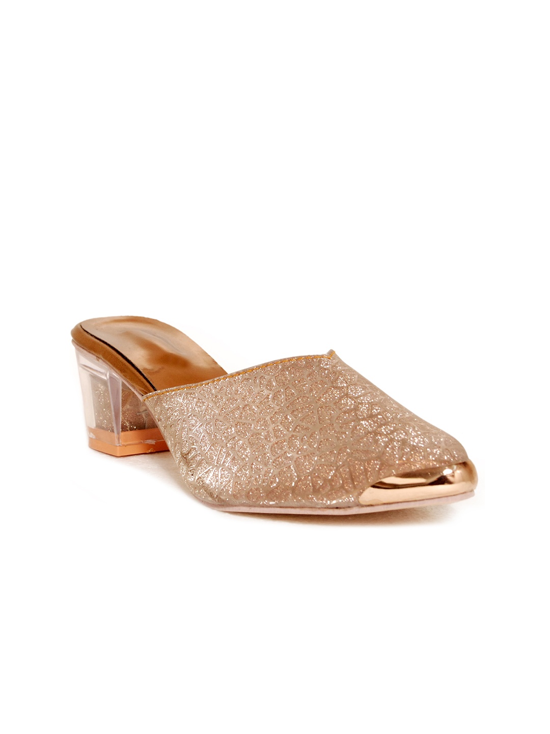 

Glitzy Galz Embellished Block Heel Mules, Copper