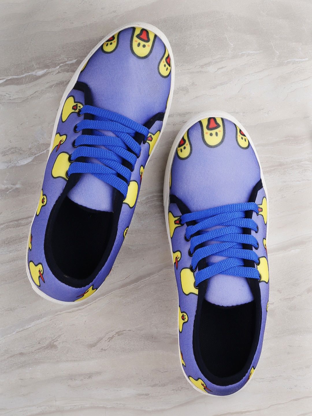

Woakers Men Printed Waterproof Lining Canvas Sneakers, Blue