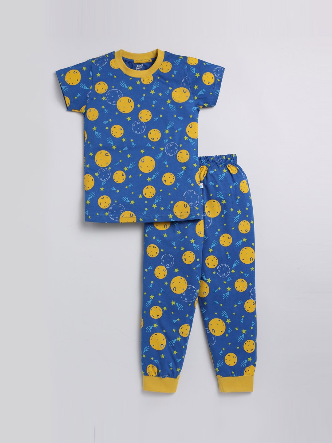 

Toonyport Kids Conversational Printed Pure Cotton Night Suit, Blue