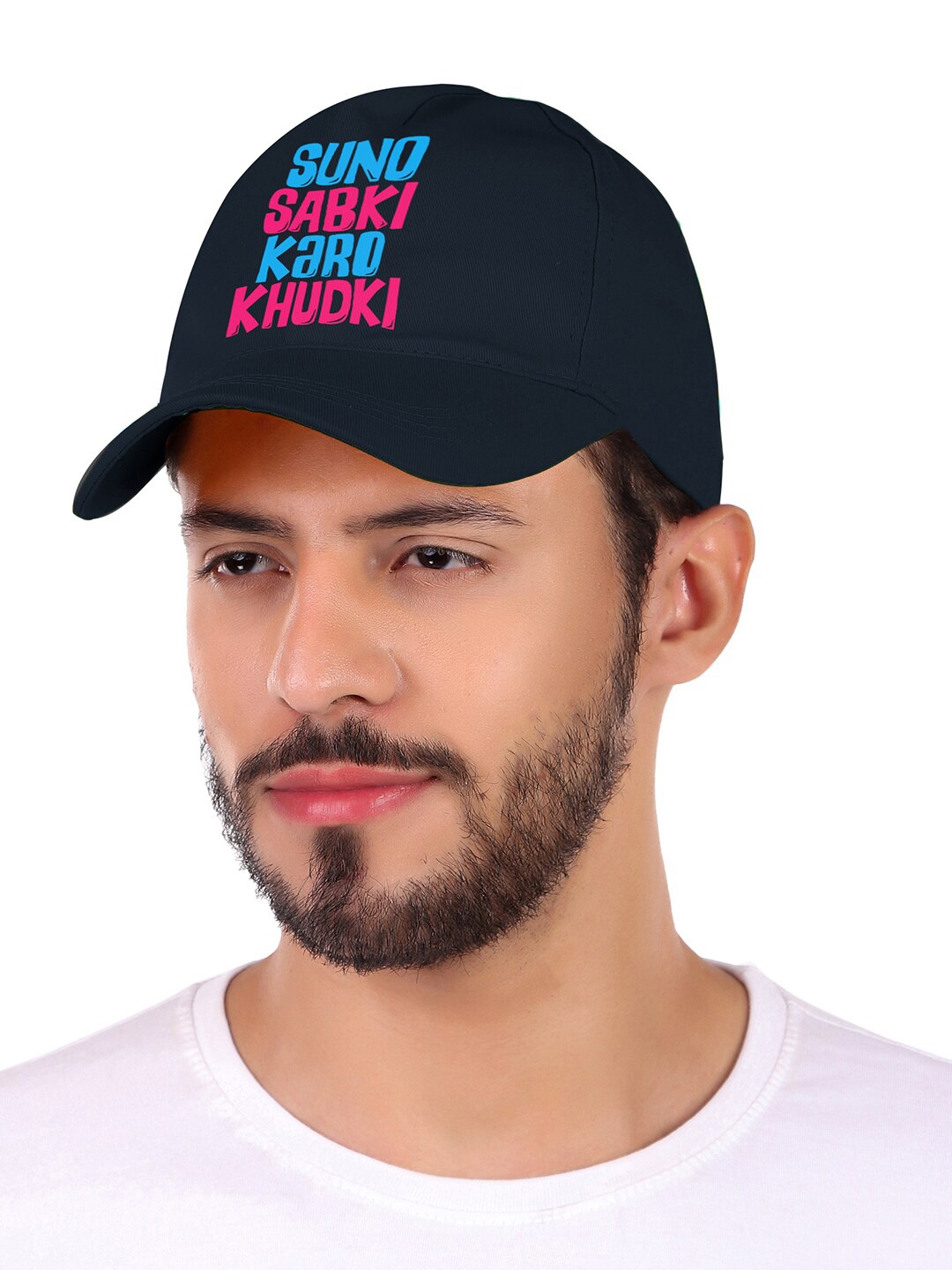 

Knotyy Unisex Embroidered Cotton Baseball Cap, Navy blue