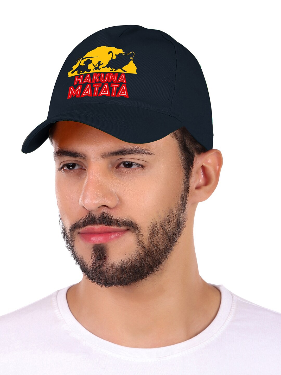 

Knotyy Unisex Printed Cotton Baseball Cap, Navy blue