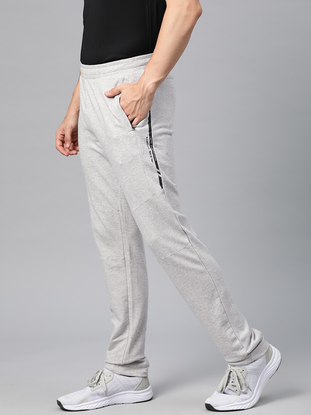 

Alcis Men Solid Regular Fit Track Pants, Grey melange