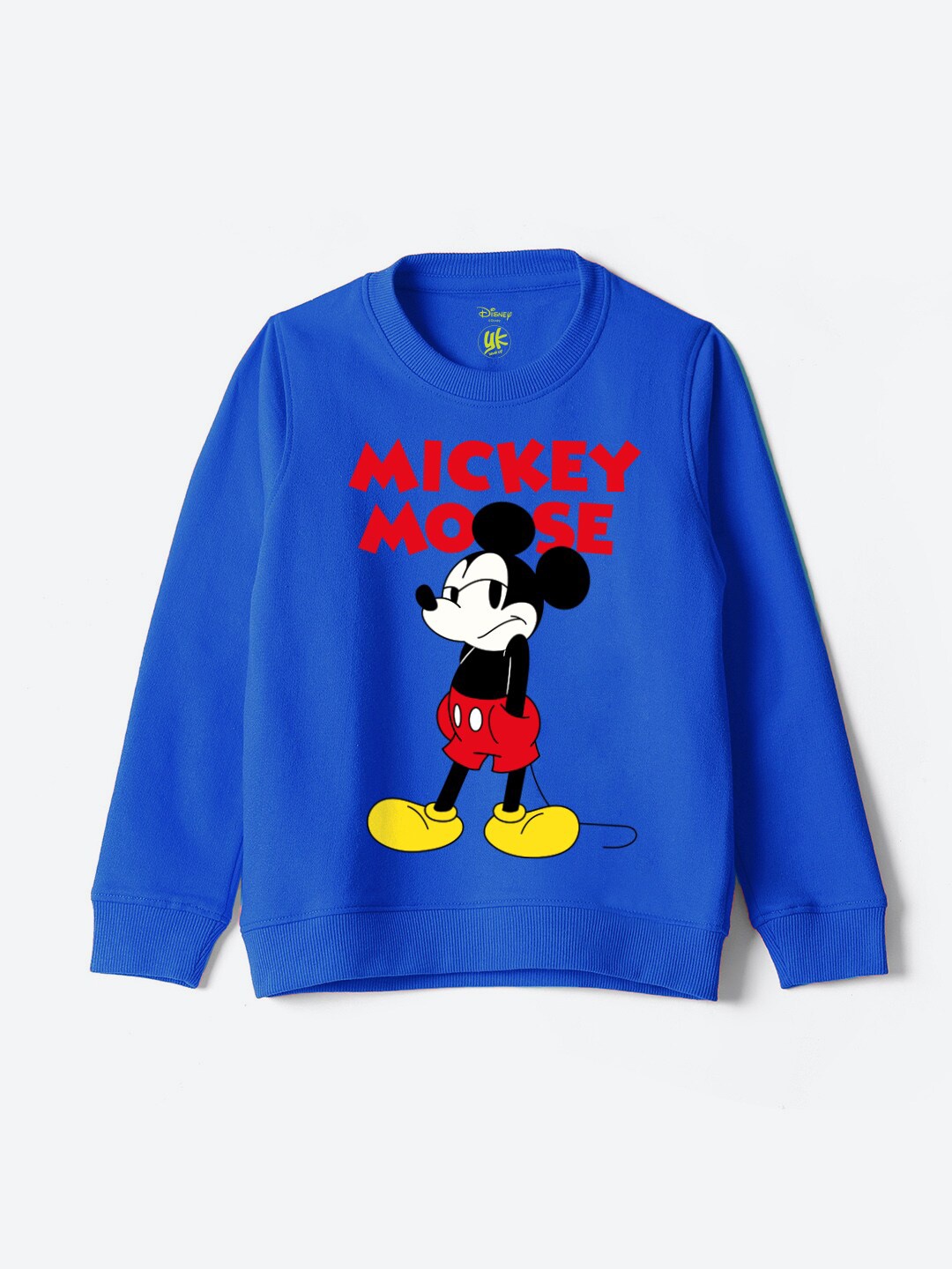 

YK Disney Boys Mickey Mouse Printed Pure Cotton Pullover, Blue