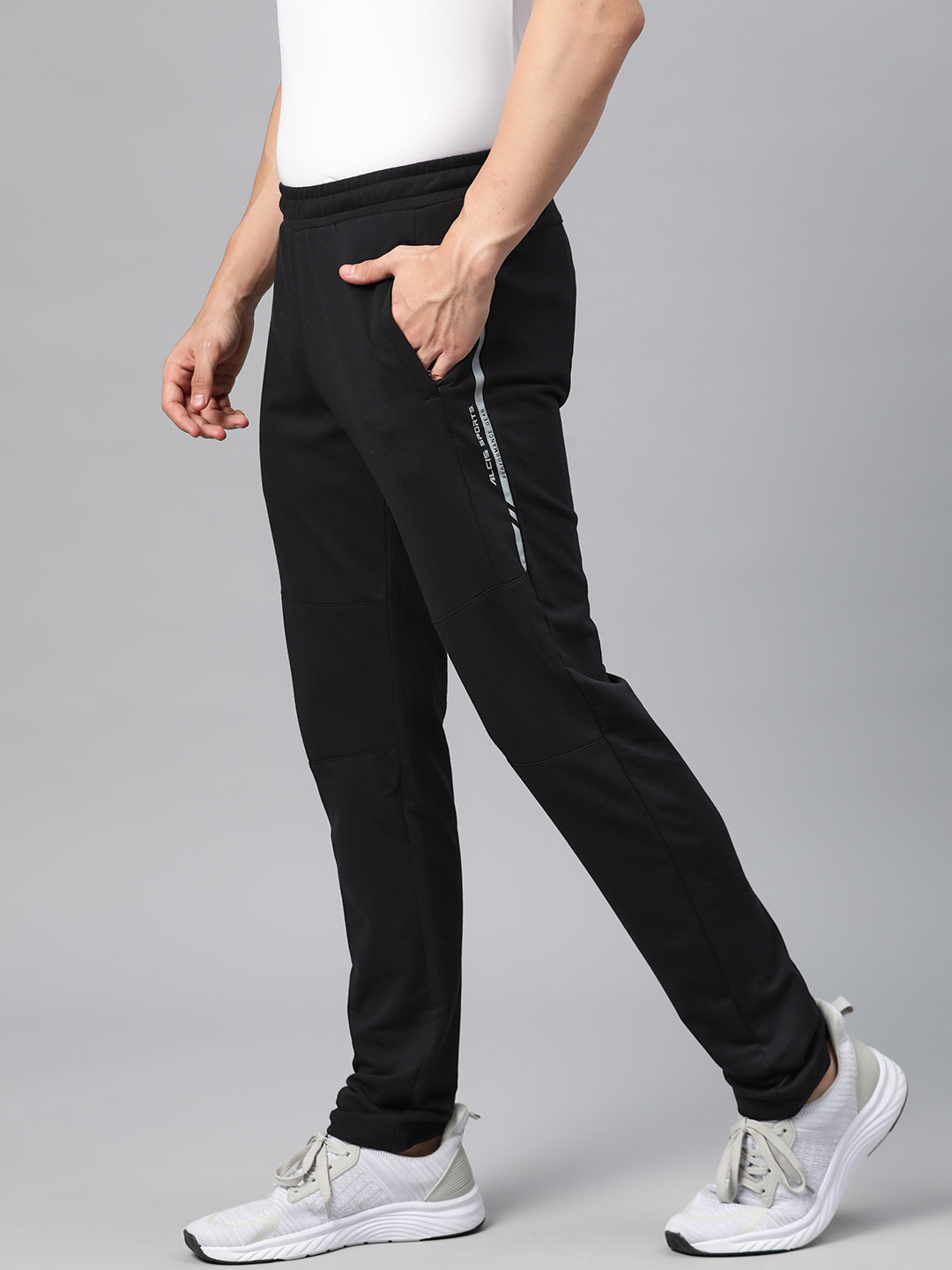 

Alcis Men Solid Regular Fit Track Pants, Black