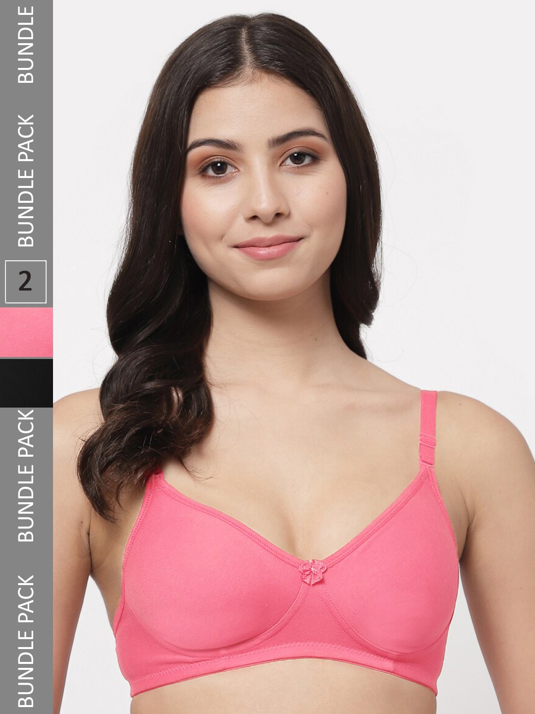 

Docare Pack Of 2 T-Shirt Bra Full Coverage Lightly Padded, Pink