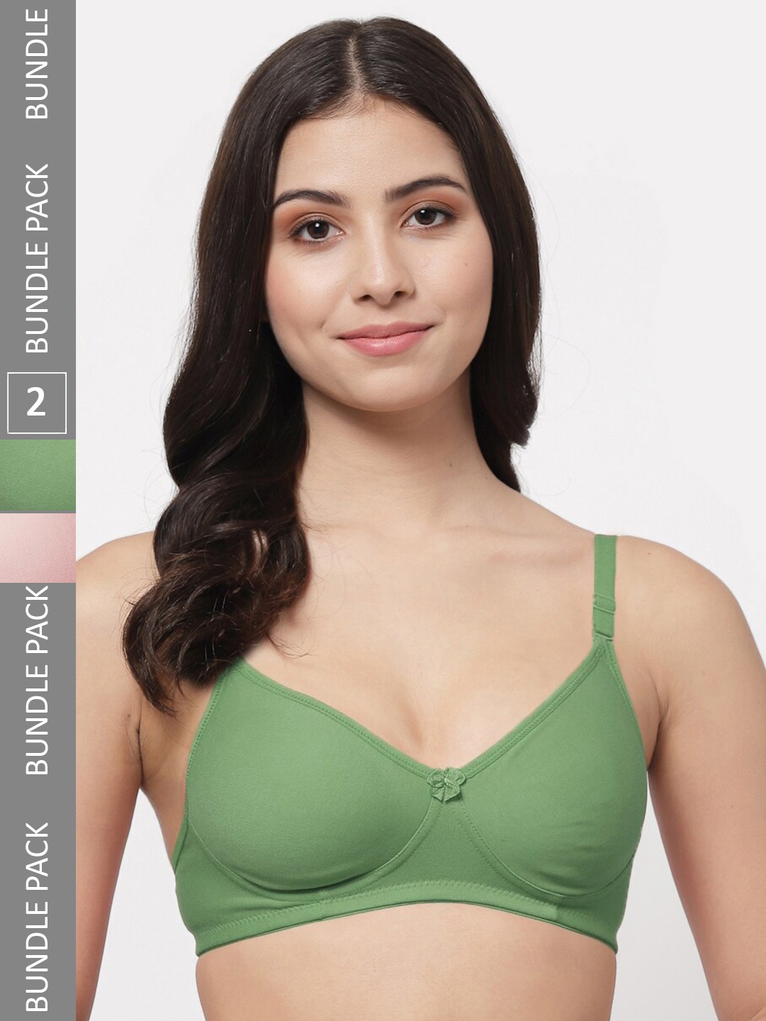 

Docare Pack Of 2 T-Shirt Bra Full Coverage Lightly Padded, Pink