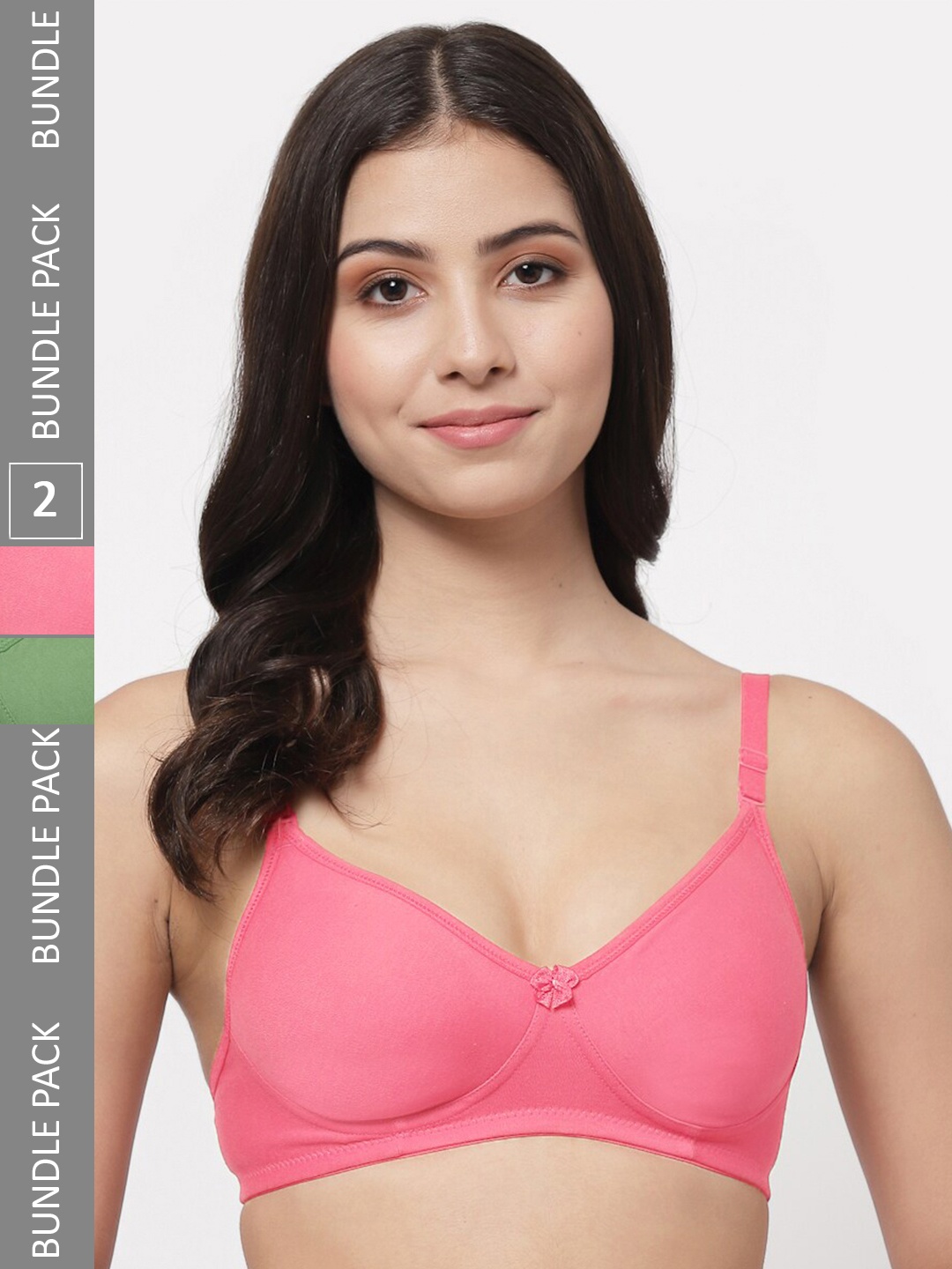 

Docare Pack Of 2 Seamless Full Coverage Lightly Padded Cotton T-Shirt Bra, Green