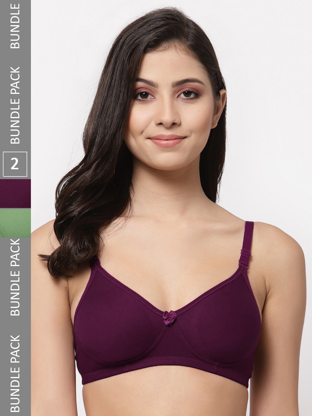 

Docare Pack Of 2 Full Coverage Lightly Padded Cotton Bra, Green