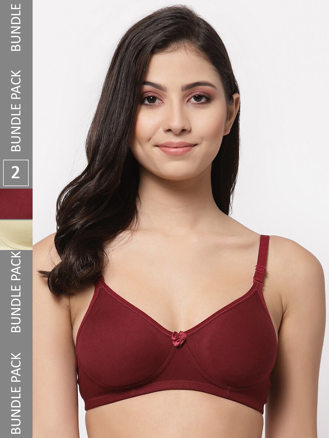 

Docare Pack Of 2 Full Coverage Lightly Padded Cotton Bra, Red