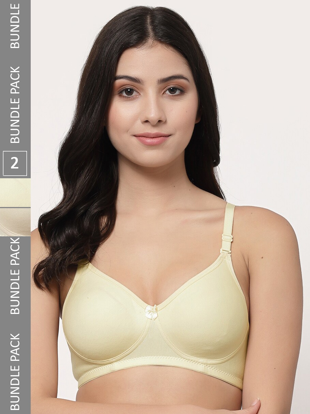 

Docare Pack Of 2 Full Coverage Lightly Padded Cotton T-shirt Bra With All Day Comfort, Yellow