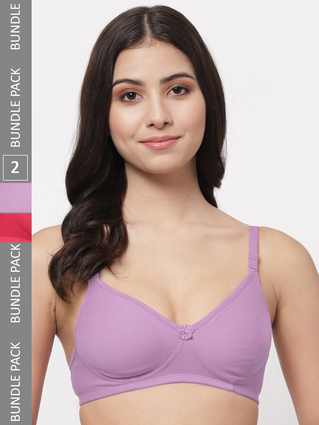 

Docare Pack Of 2 T-Shirt Bra Full Coverage Lightly Padded, Pink