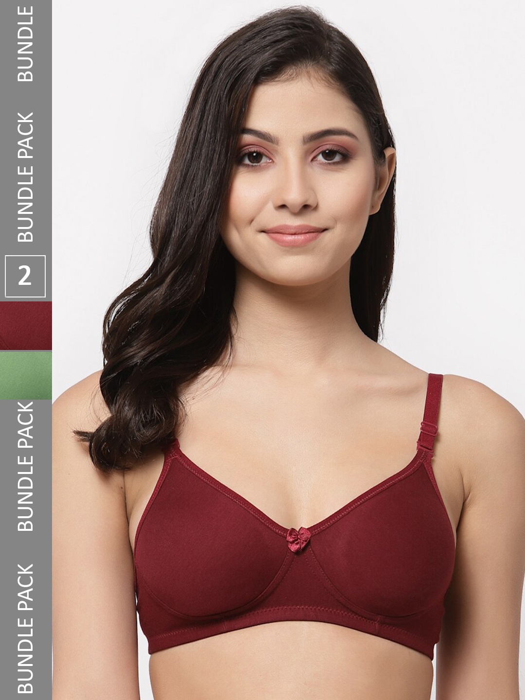 

Docare Pack Of 2 Full Coverage Lightly Padded Cotton Bra, Green