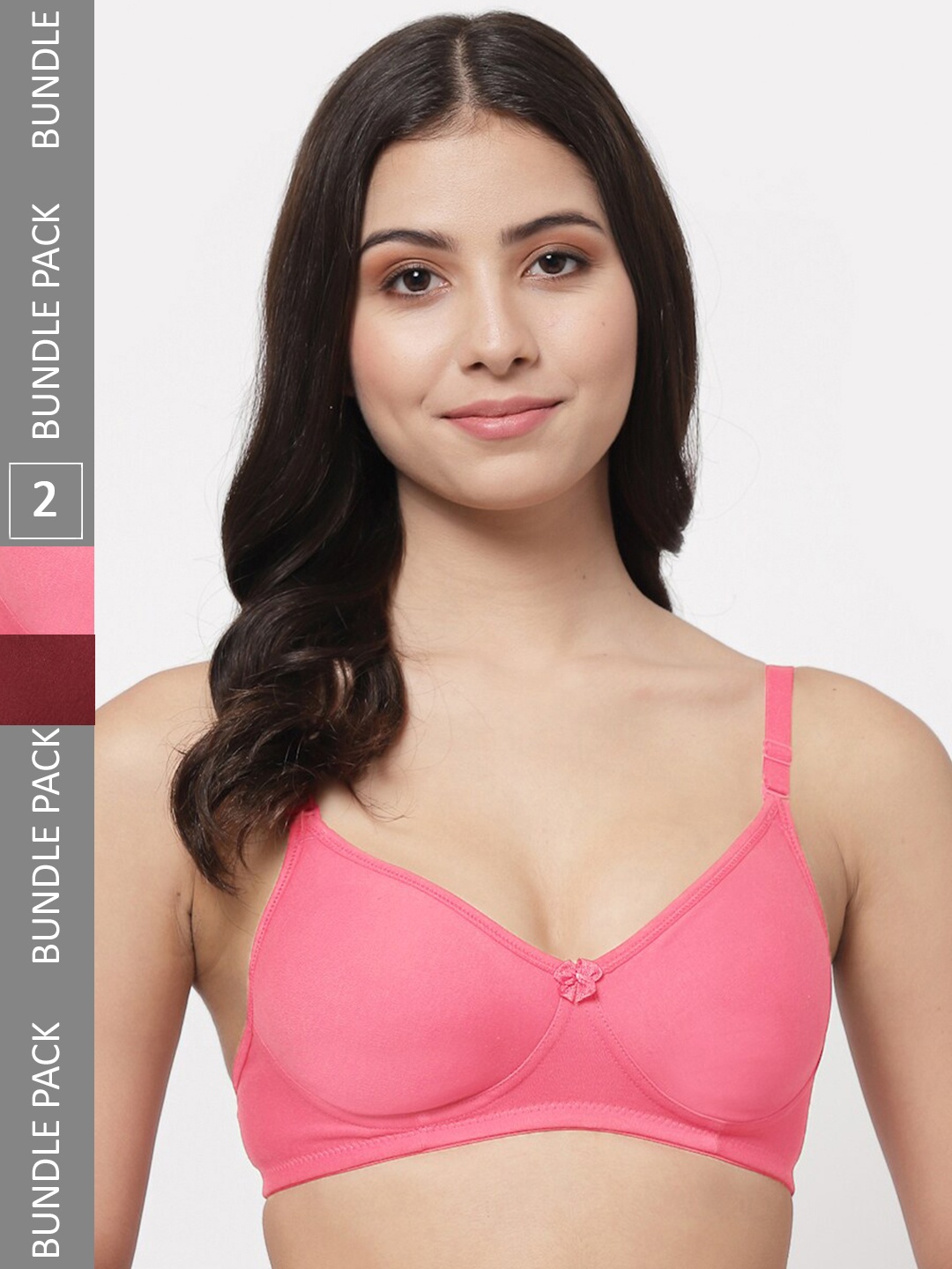 

Docare Pack Of 2 Full Coverage Lightly Padded Cotton Bra, Maroon