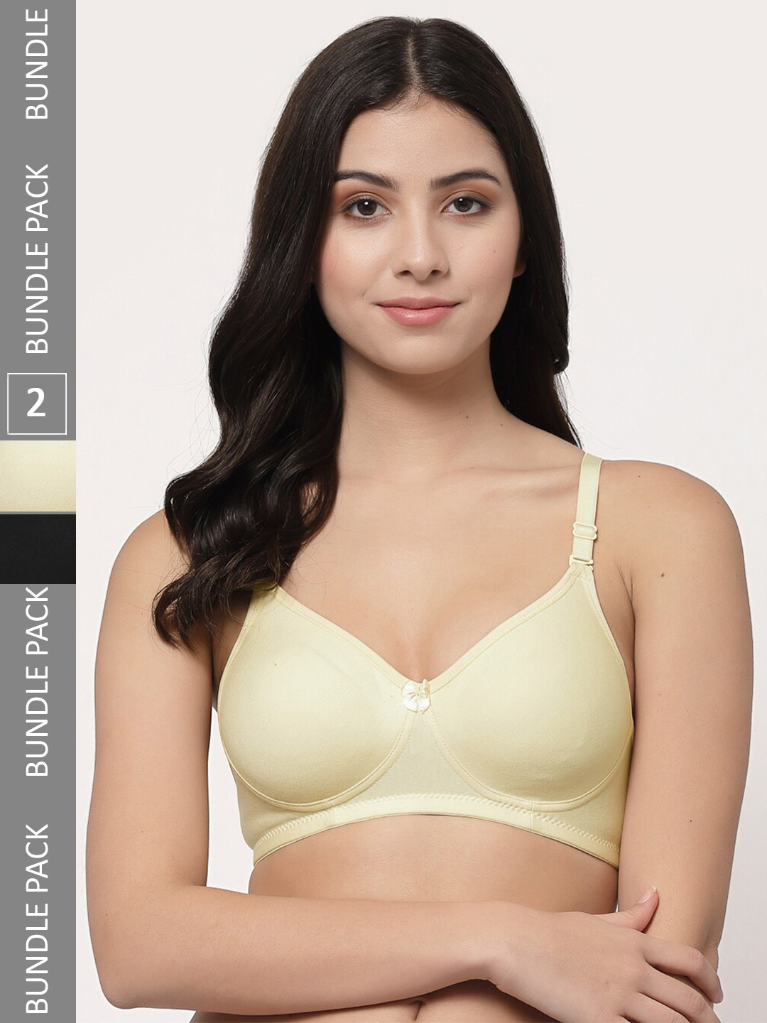 

Docare Pack Of 2 Full Coverage Lightly Padded T-Shirt Bras With All Day Comfort, Yellow