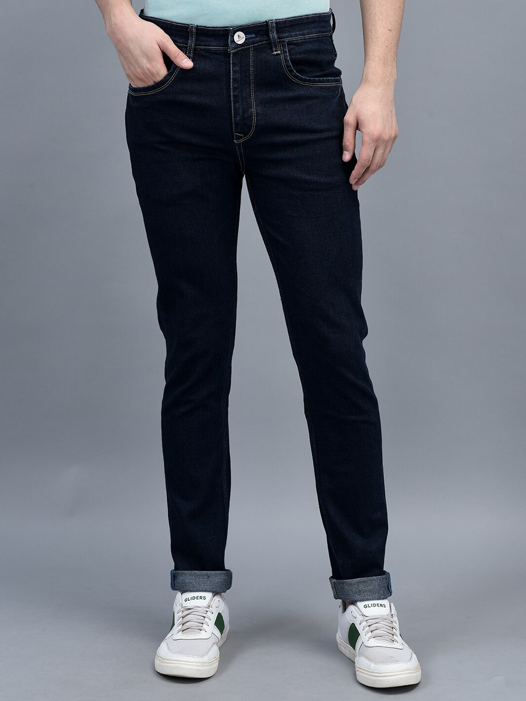 

CANOE Men Smart Clean Look Mid Rise Stretchable Jeans, Blue