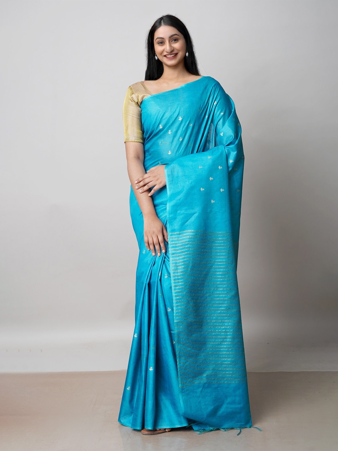 

Unnati Silks Woven Design Zari Chanderi Saree, Blue