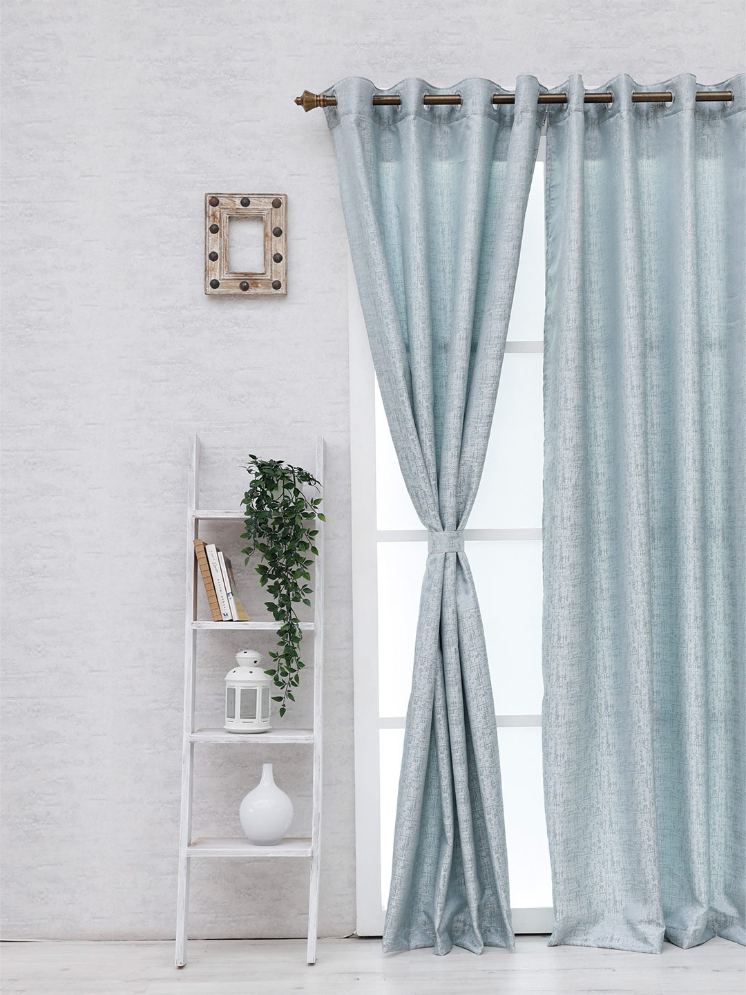 

Ariana Grey Self Design Room Darkening Door Curtain