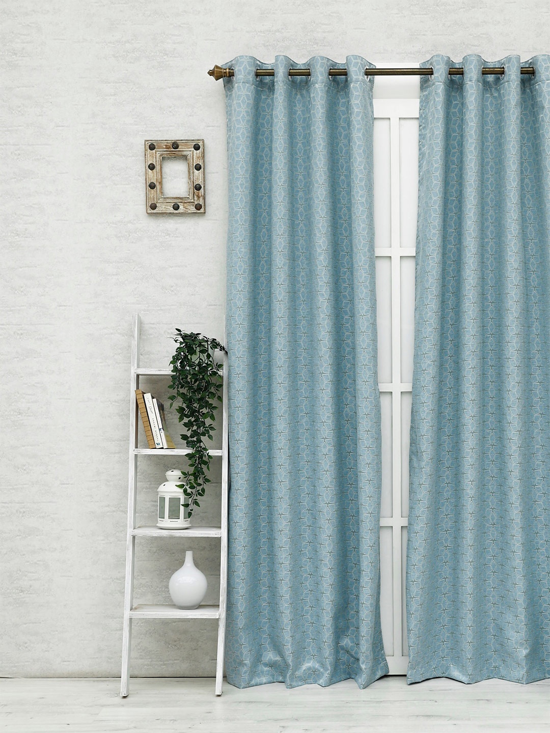 

Ariana Blue Geometric Room Darkening Door Curtain