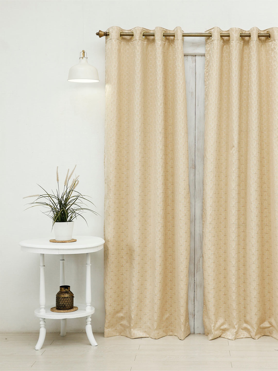 

Ariana Beige Geometric Room Darkening Door Curtain