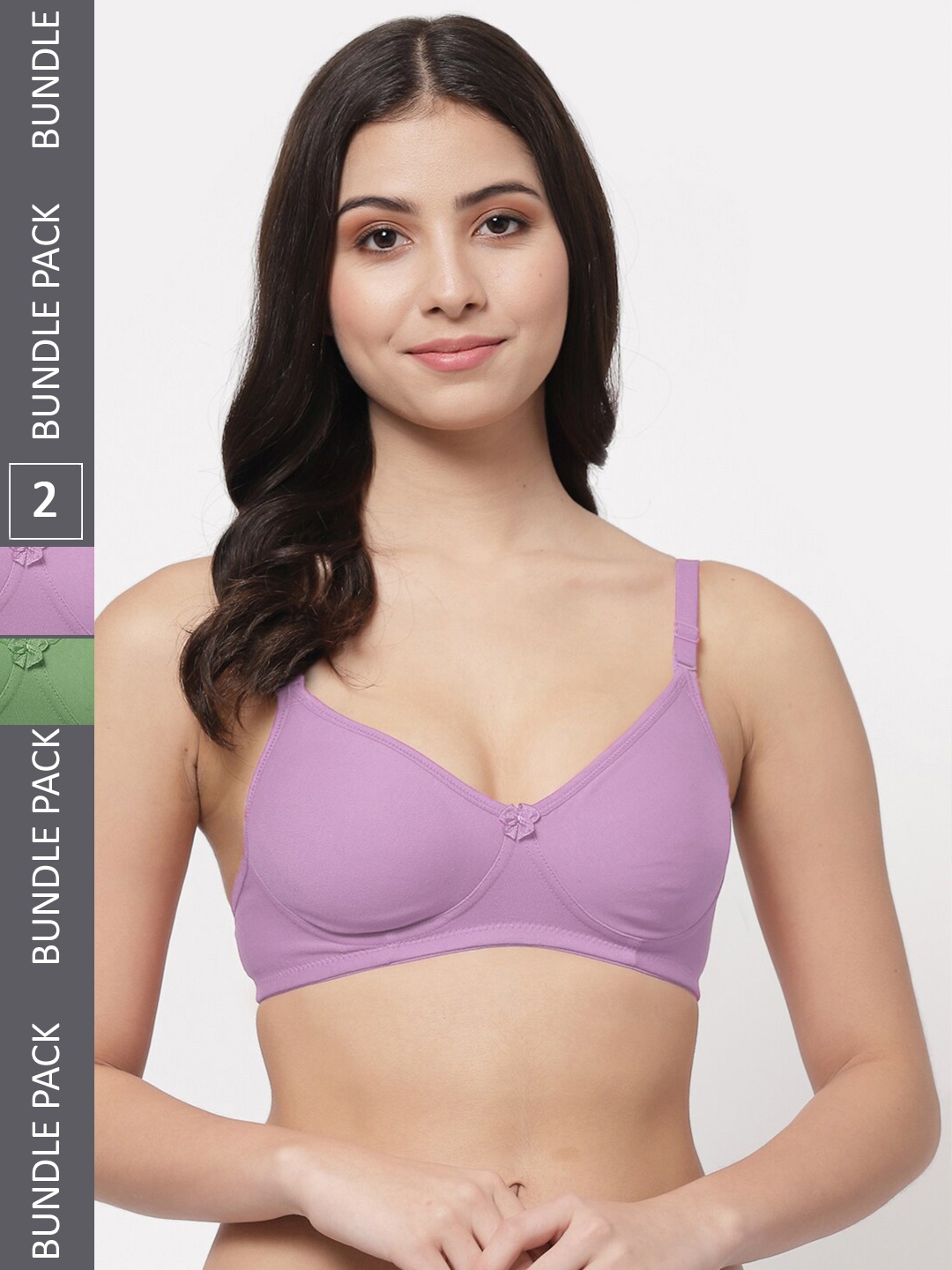 Docare Pack Of 2 Bra Full Coverage Lightly Padded, Green