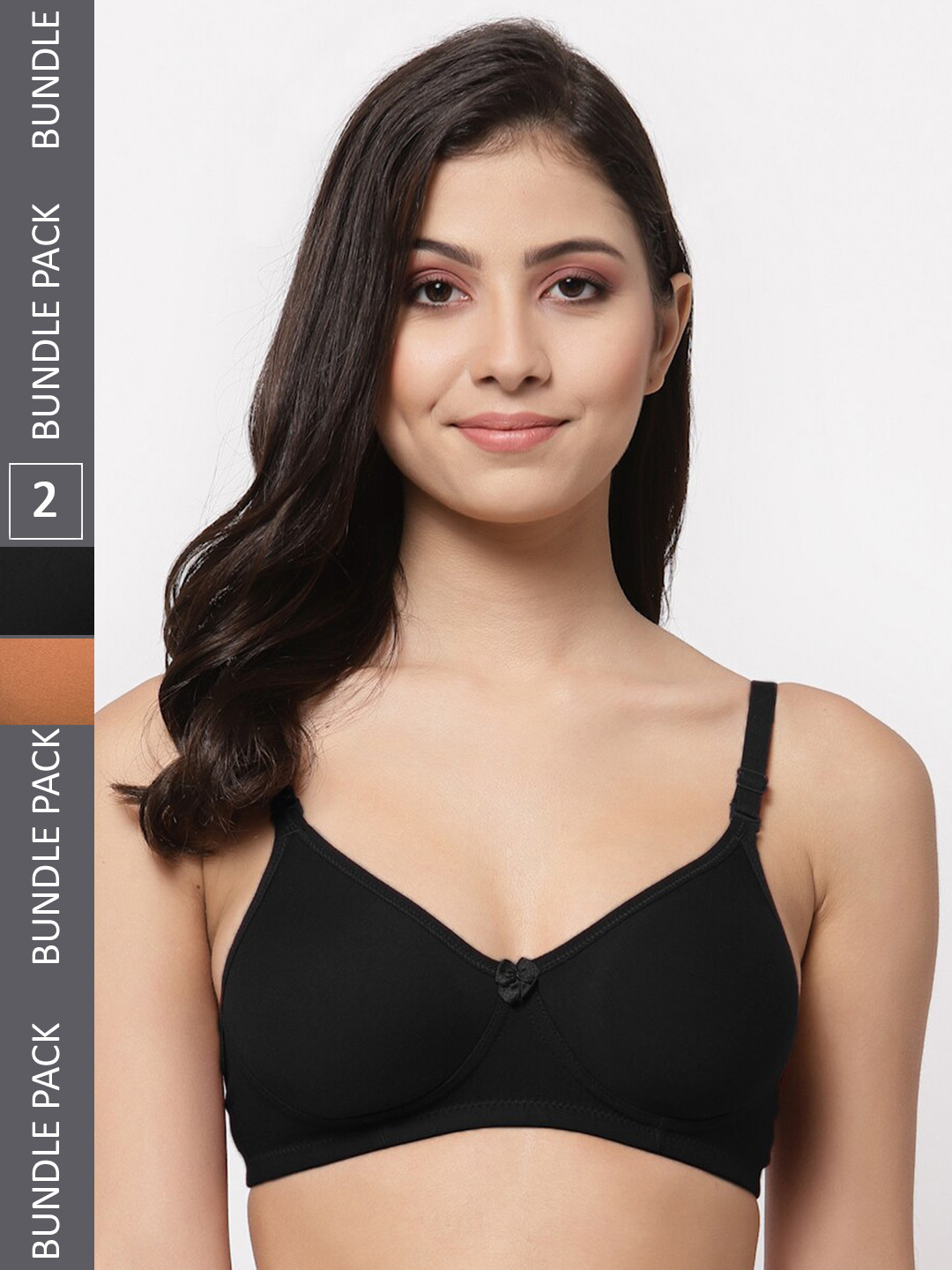 

Docare Pack Of 2 Full Coverage Lightly Padded Cotton Bra, Black