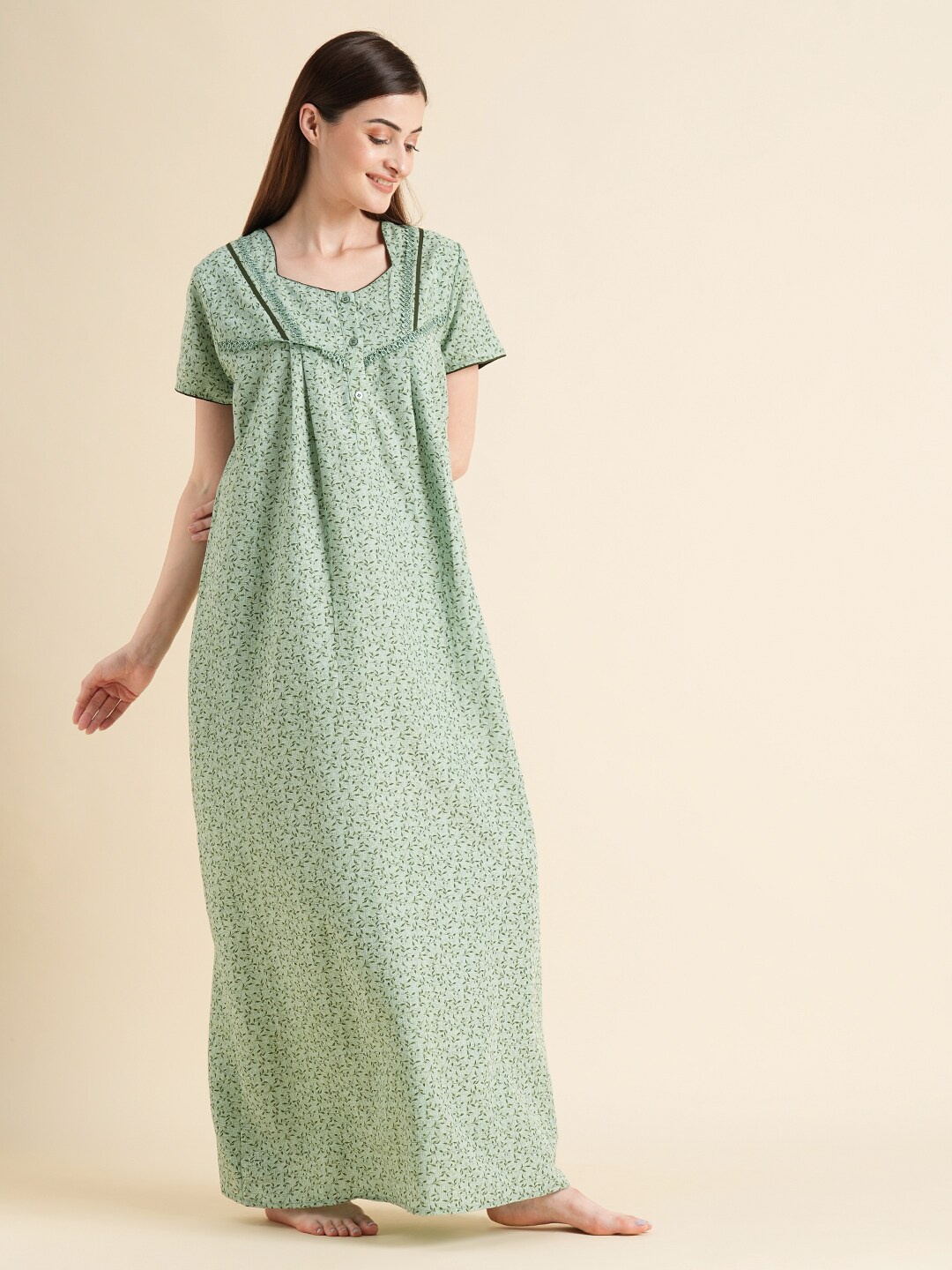 

Sweet Dreams Floral Printed Maxi Nightdress, Green