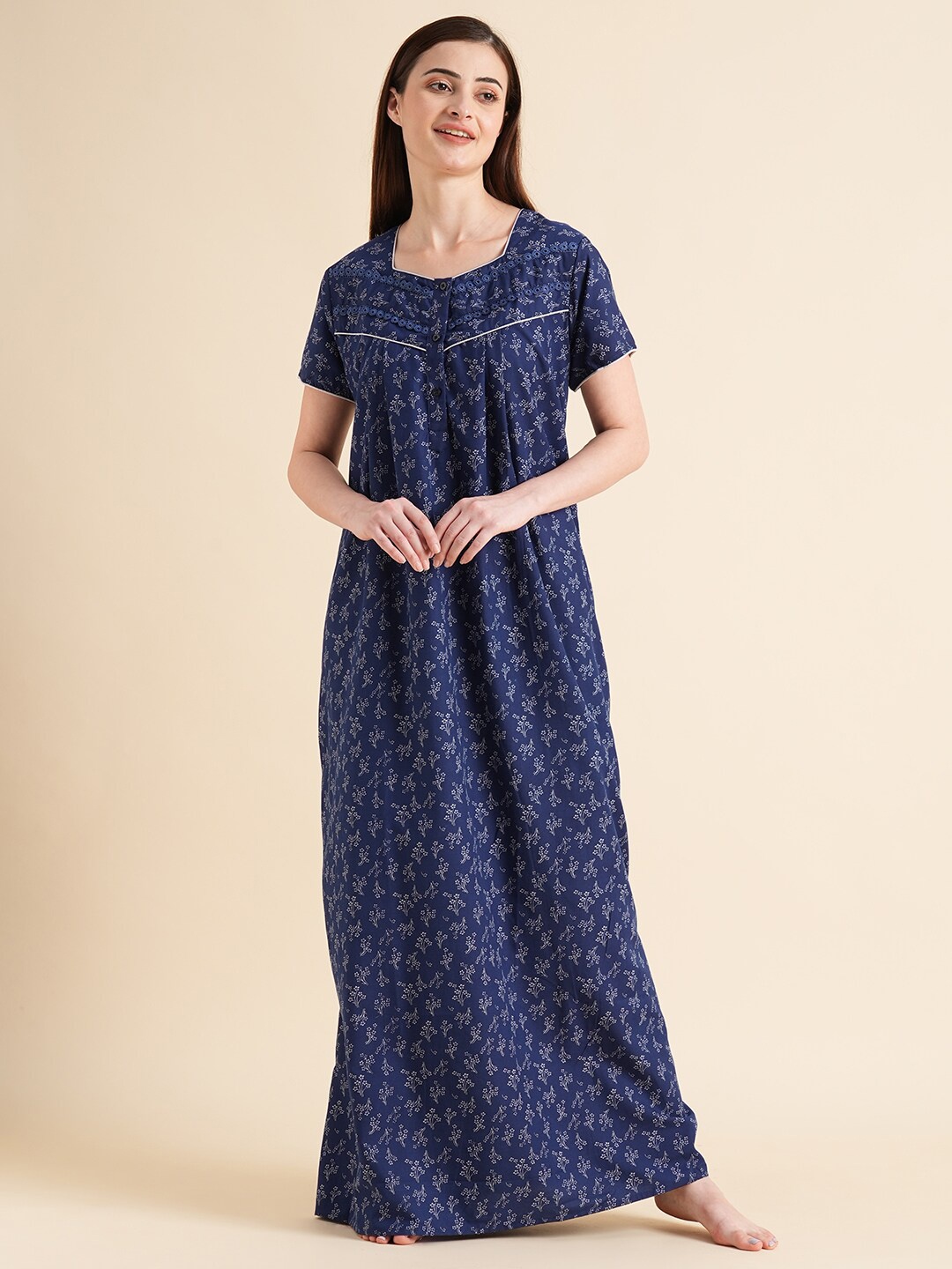 

Sweet Dreams Floral Printed Maxi Nightdress, Blue