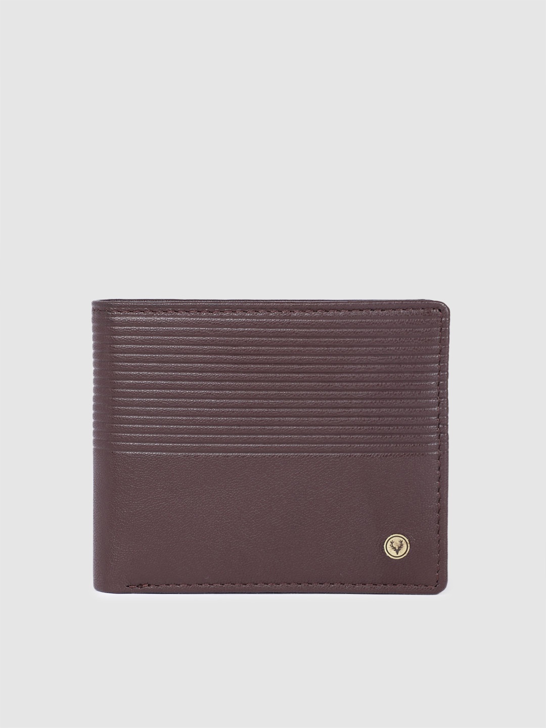 

Allen Solly Men Striped Leather Two Fold Wallet, Brown