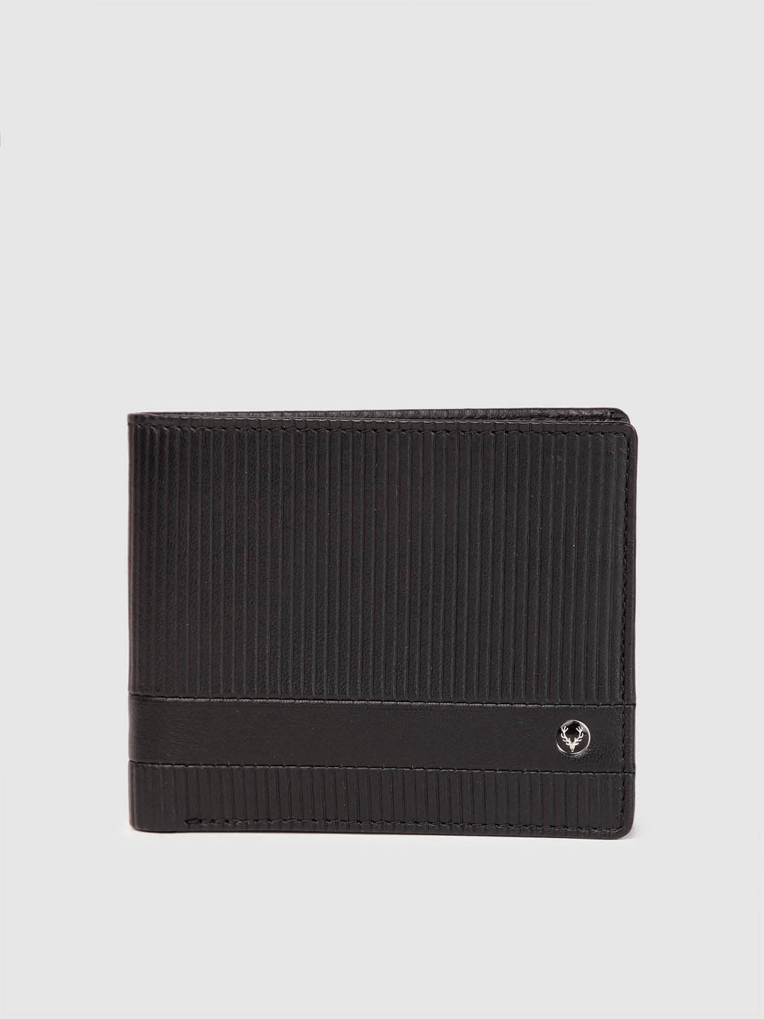 

Allen Solly Men Textured Leather Two Fold Wallet, Black