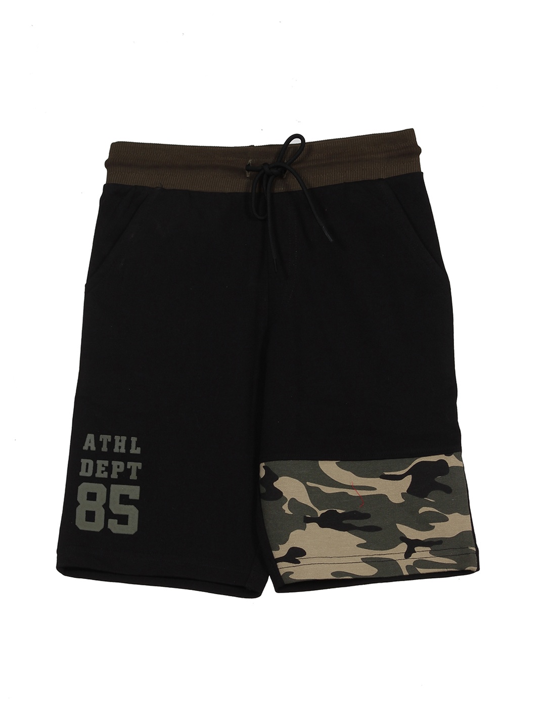 

Lil Lollipop Boys Printed Cotton Outdoor Shorts, Black