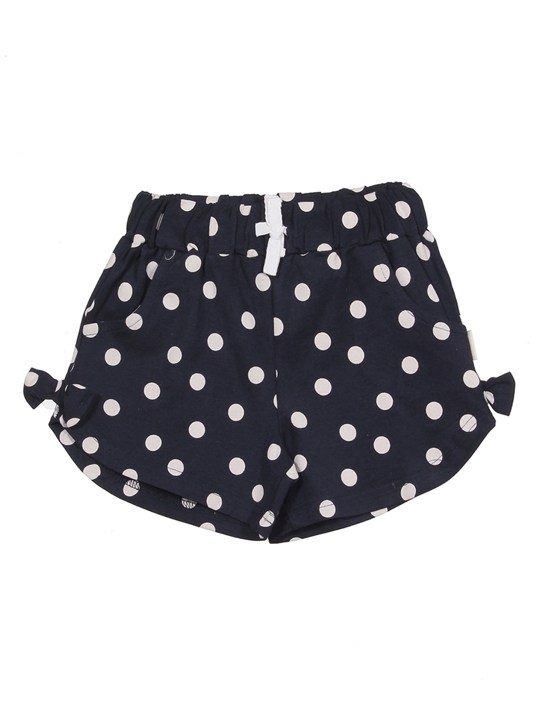 

Lil Lollipop Girls Polka Dot Printed Cotton Shorts, Navy blue