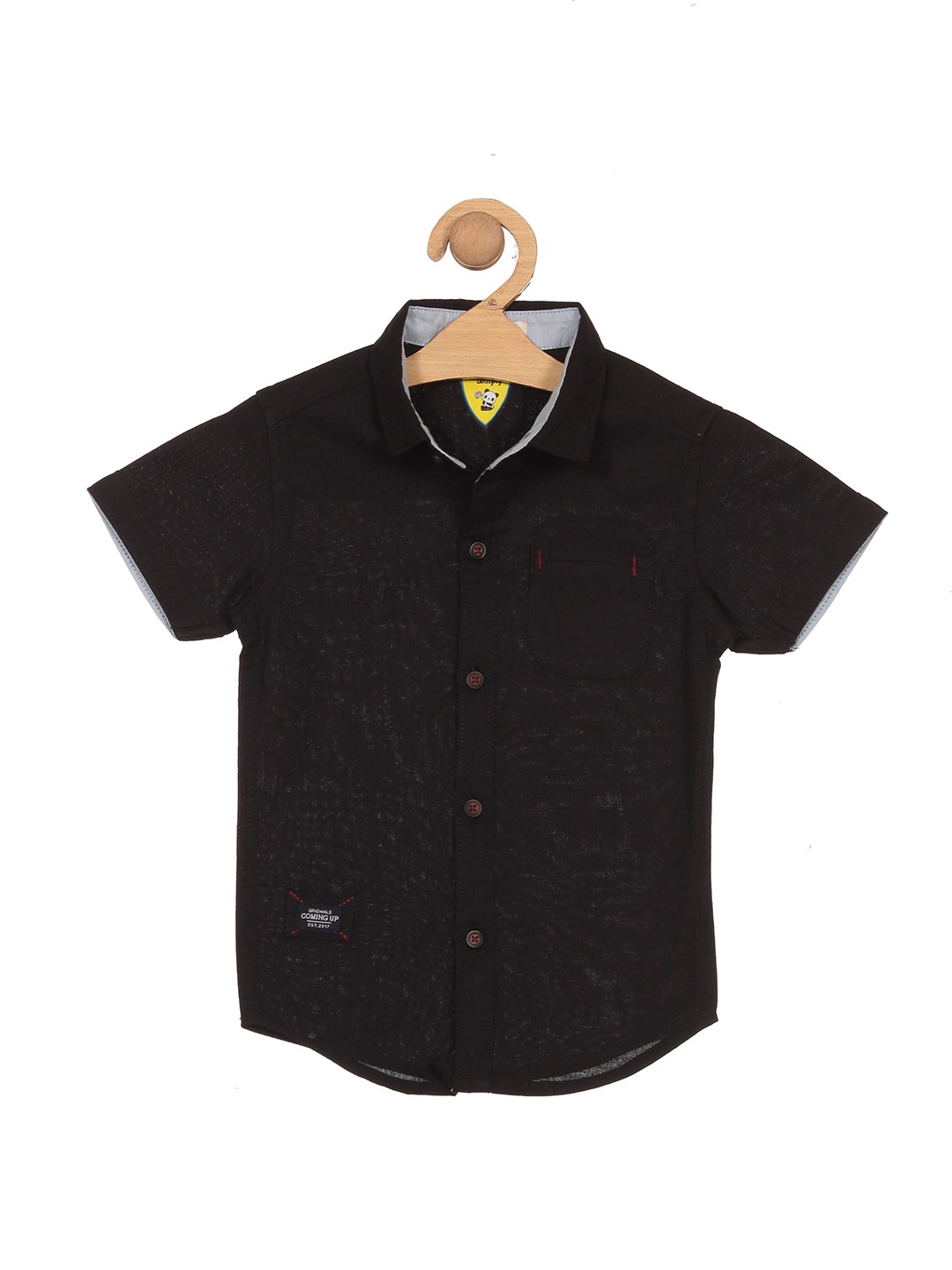 

Lil Lollipop Boys Cotton Spread Collar Casual Shirt, Black