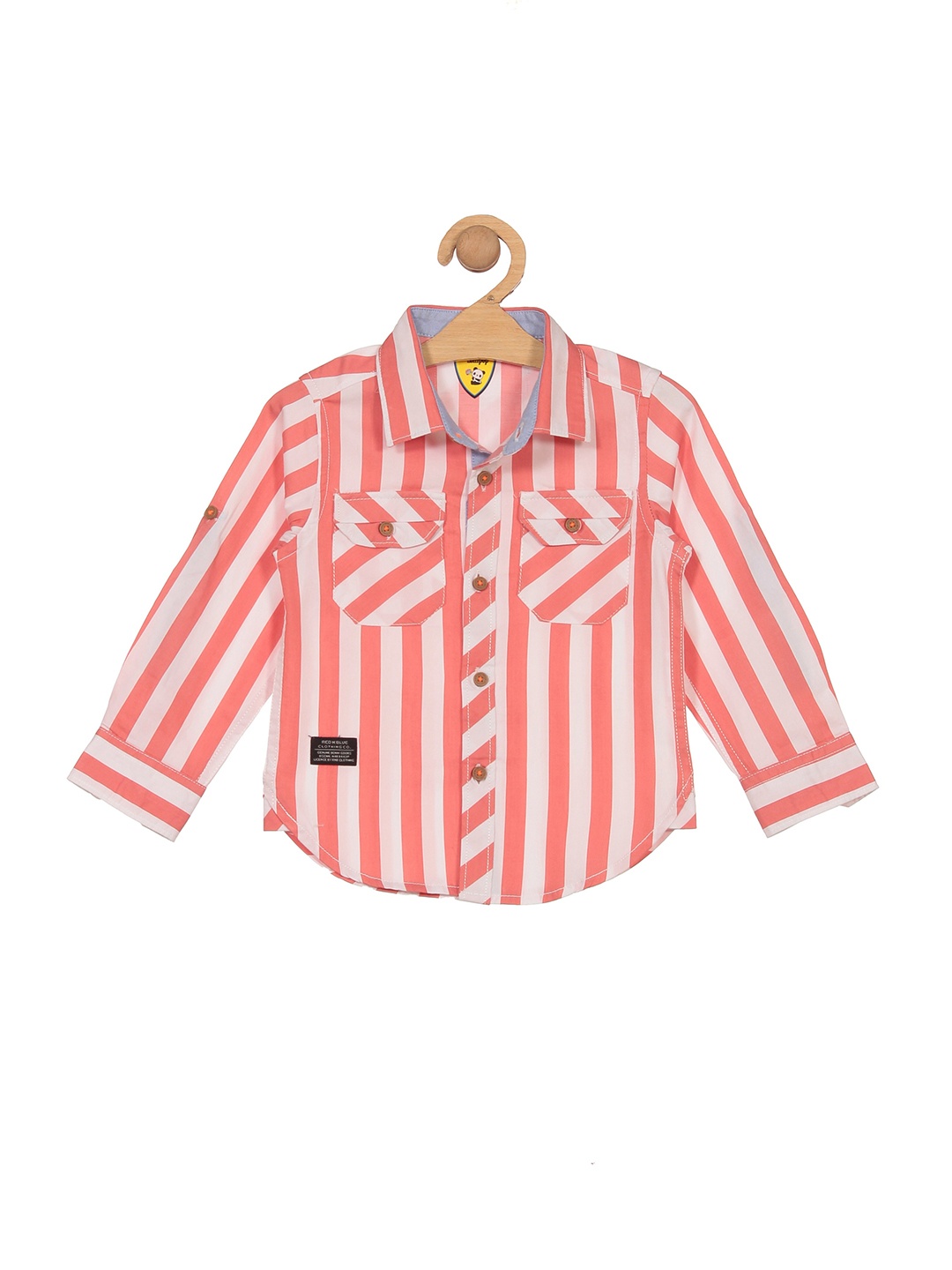 

Lil Lollipop Boys Striped Cotton Opaque Casual Shirt, Pink