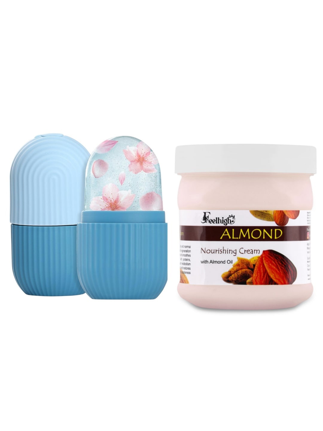 

FEELHIGH Ice Roller With Almond Moisturizer Cream, Multi