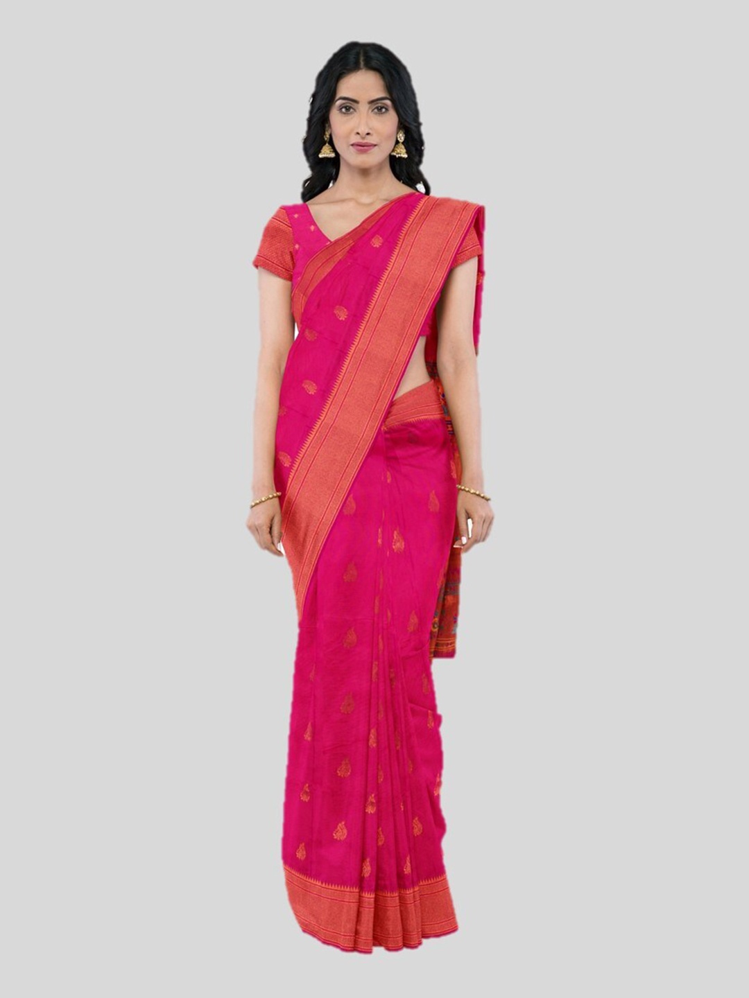 

KAJREE Woven Design Zari Paithani Saree, Pink