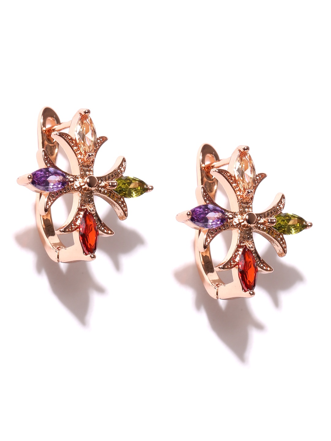 

OOMPH Red & Green Gold-Plated CZ Stone Handcrafted Studs
