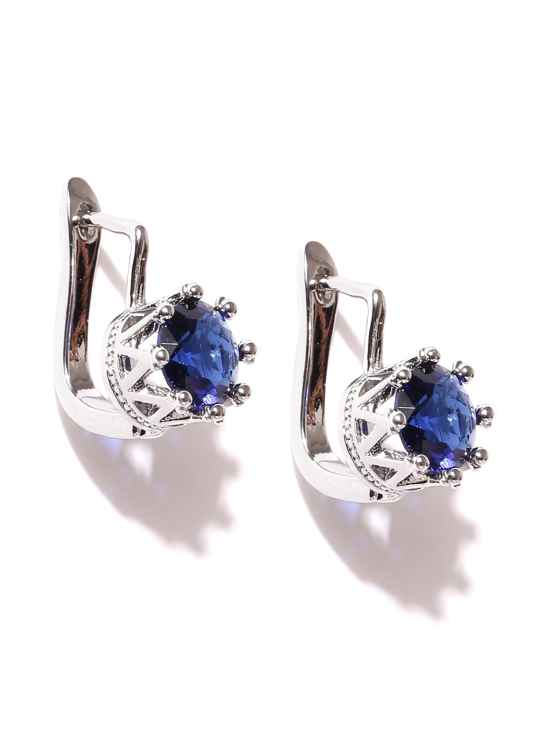 

OOMPH Navy Silver-Plated CZ Stone Handcrafted Studs