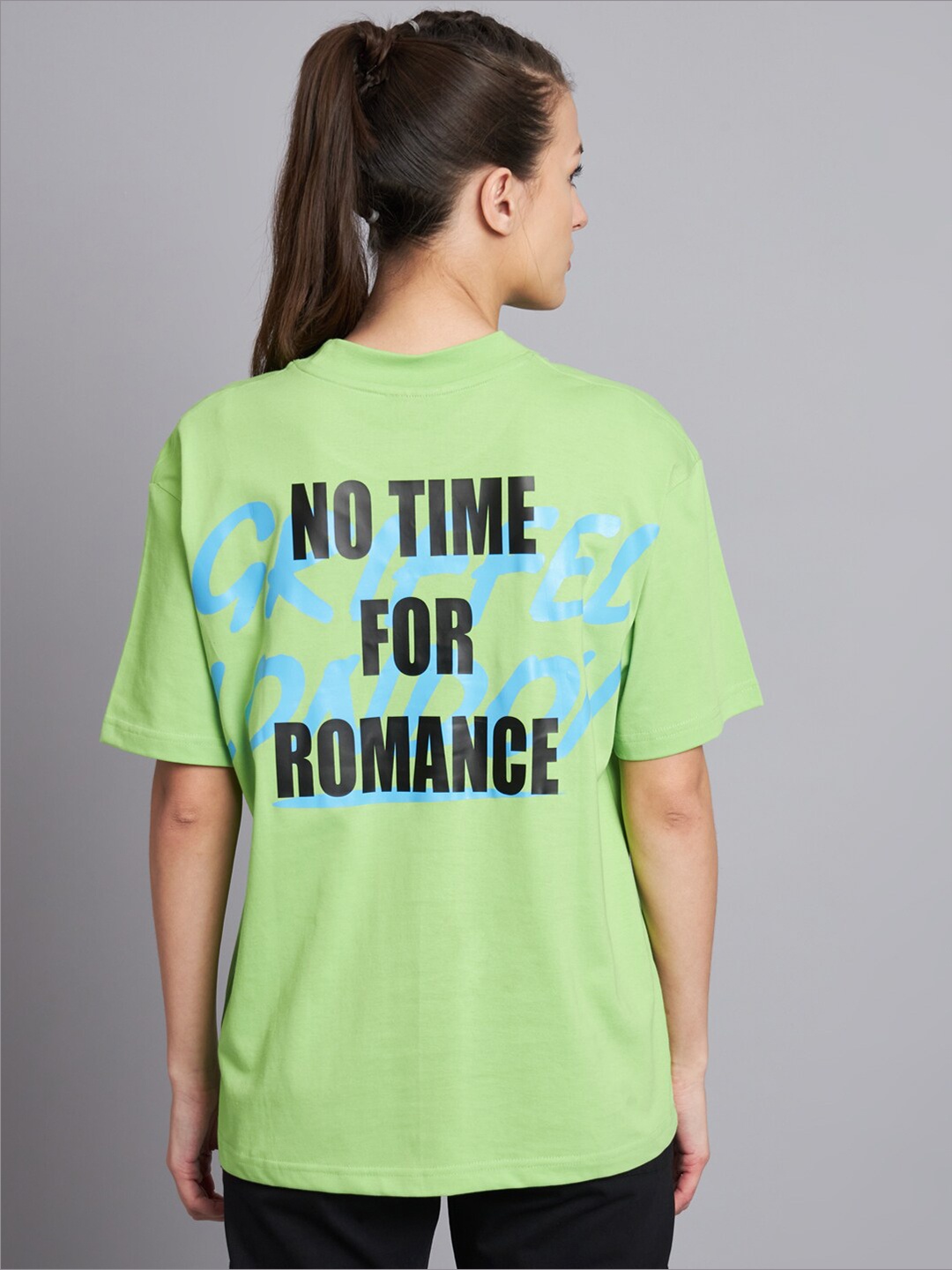 

GRIFFEL Typography Printed T-shirt With Trousers, Sea green