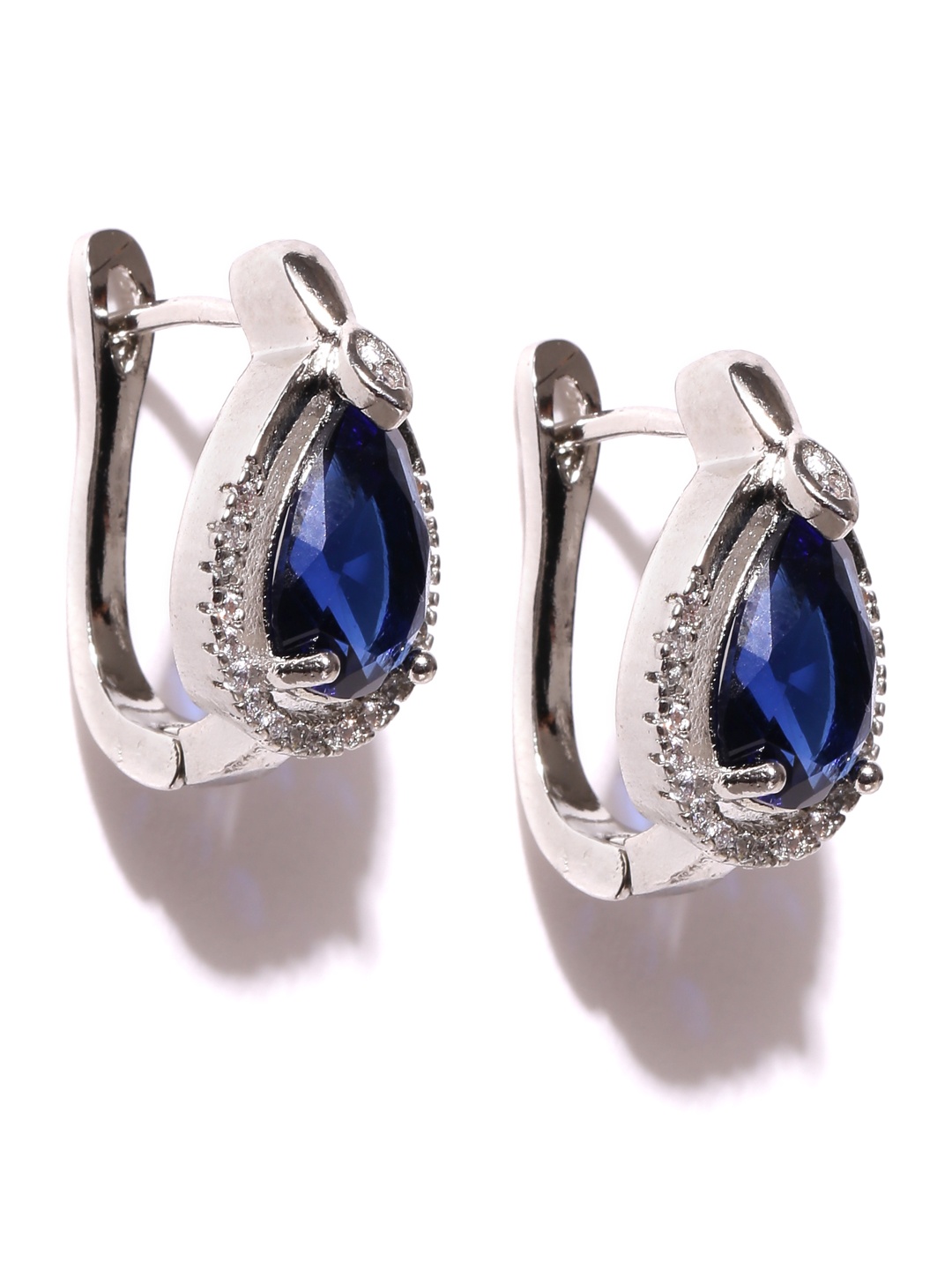 

OOMPH Navy Silver-Plated CZ Stone Handcrafted Studs