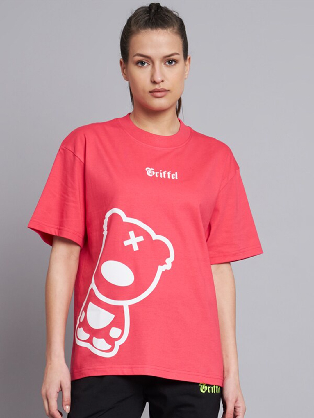 

GRIFFEL Printed Pure Cotton T-shirt With Trousers, Pink