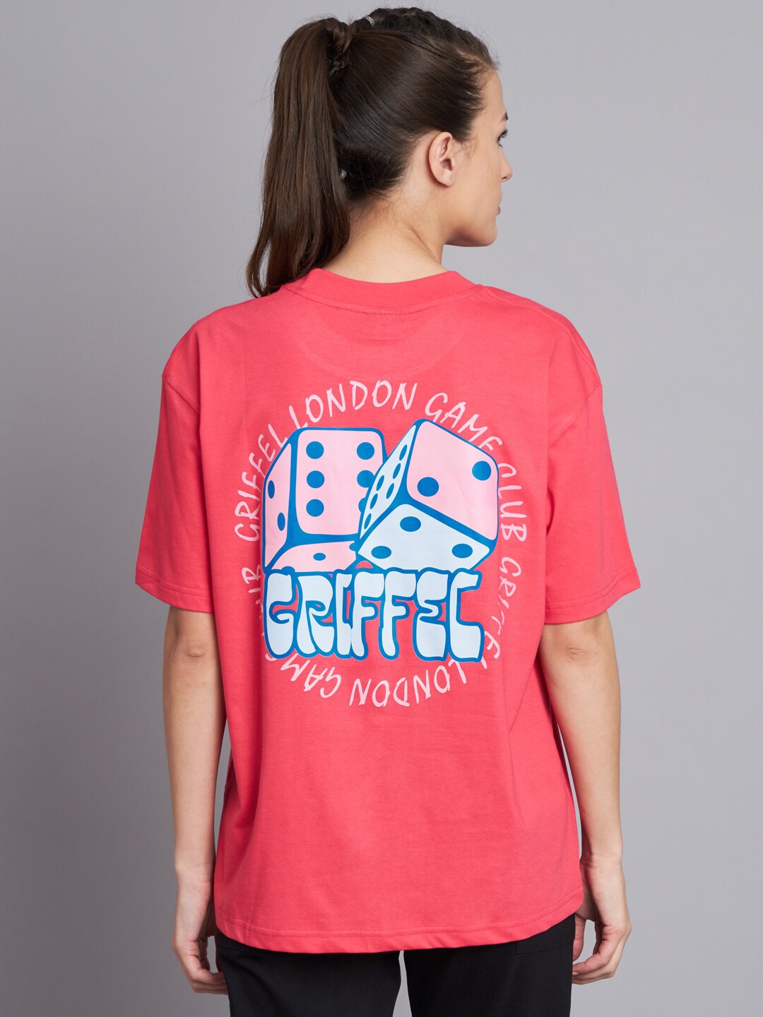 

GRIFFEL Typography Printed T-shirt With Trousers, Pink