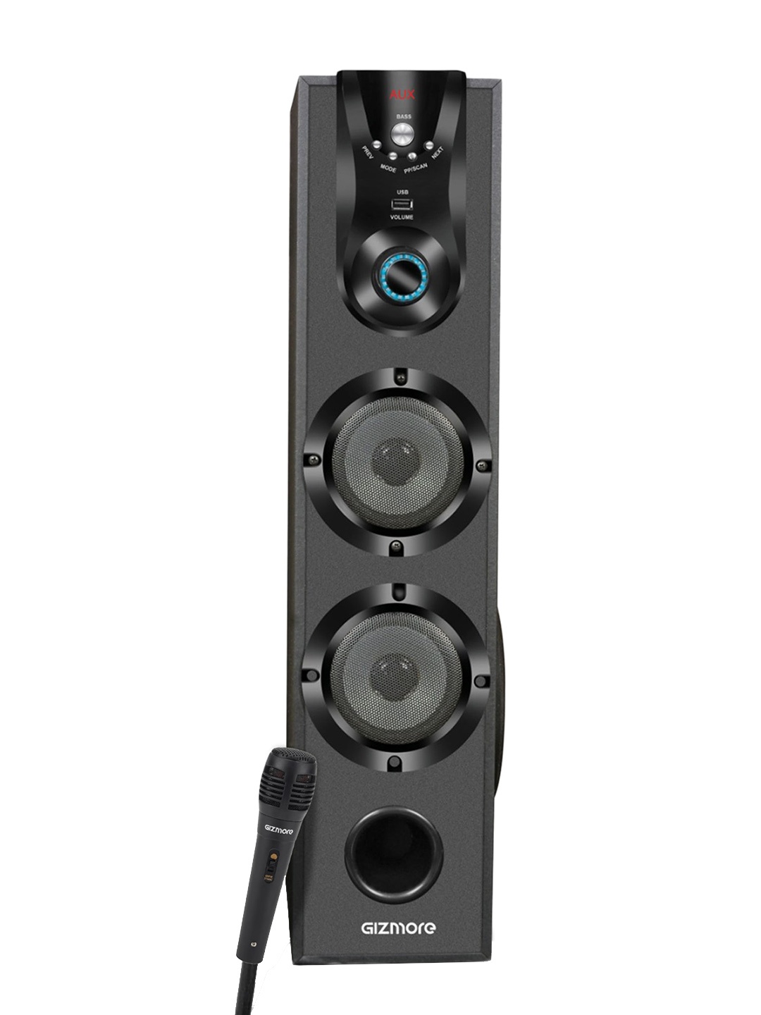 

GIZMORE ST5000 5000W P.M.P.O Remote Control Speaker With Mic, Black