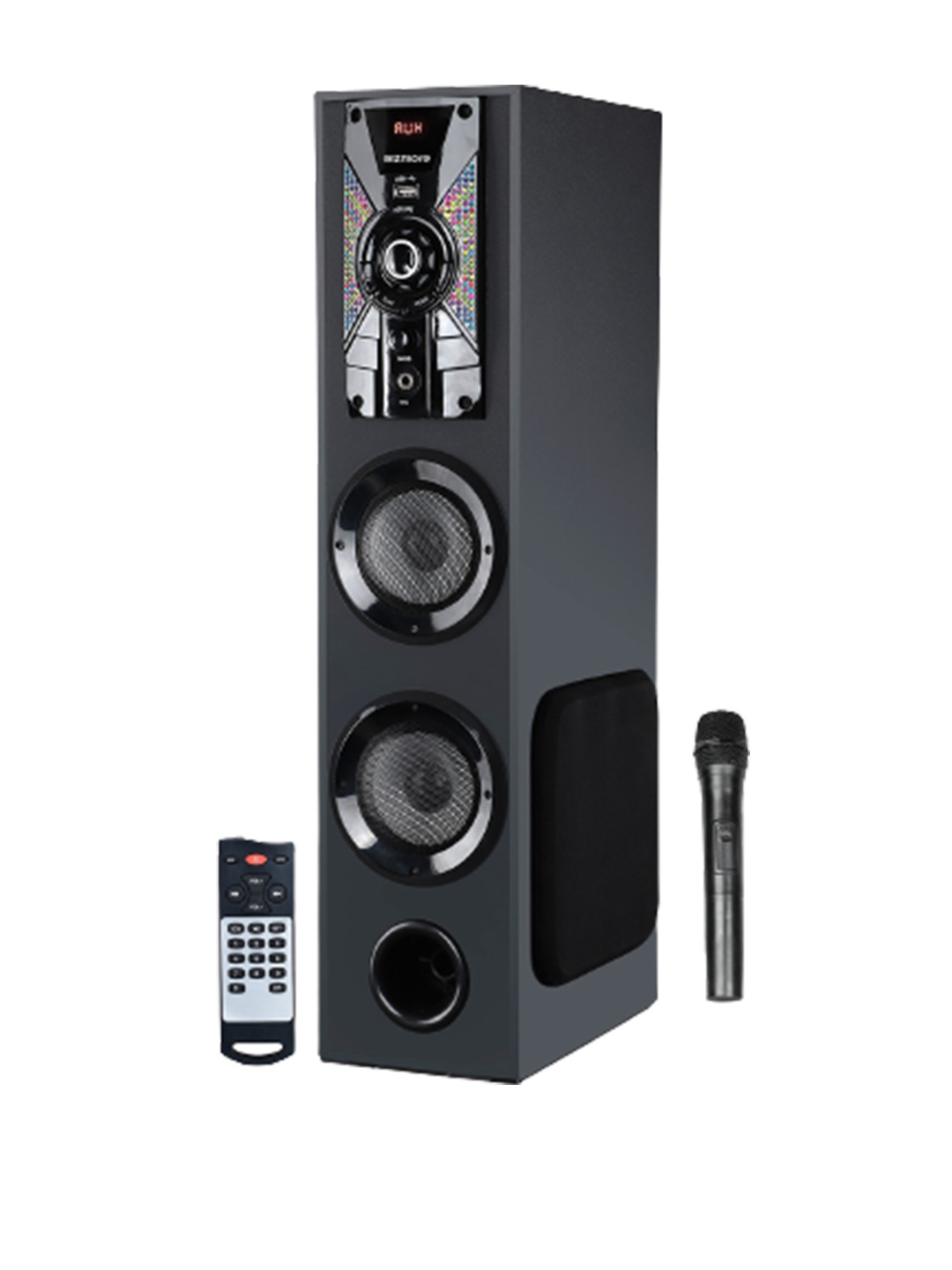 

GIZMORE ST5000 50W Digital LED Display Wireless Bluetooth Tower Speaker With Wireless Mic, Black