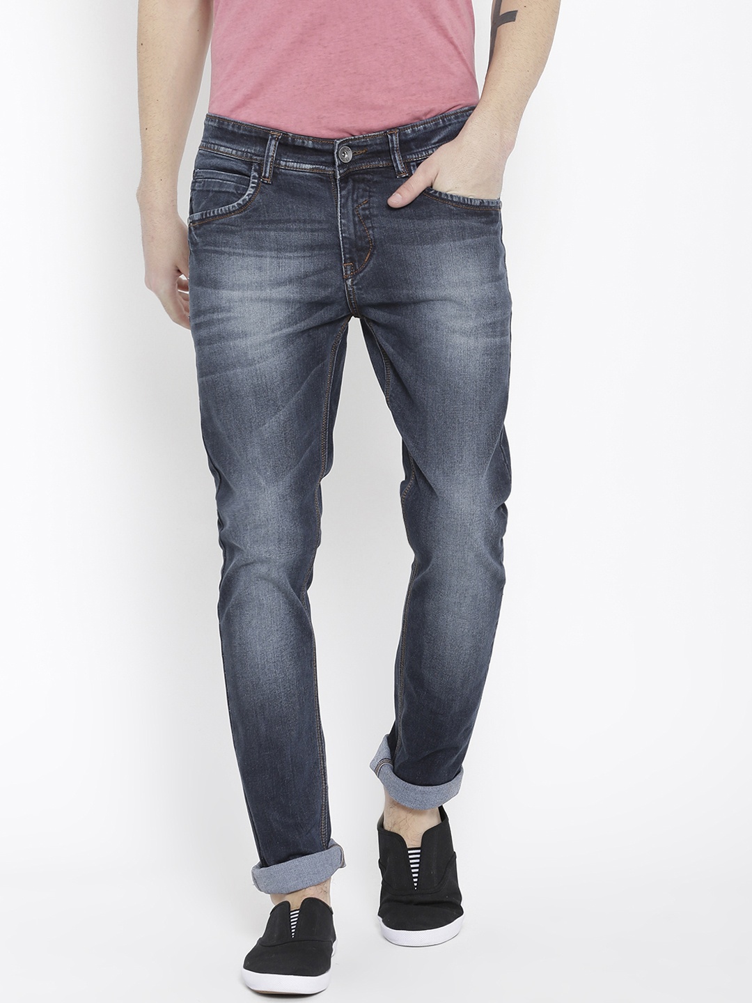 

FEVER Men Blue Slim Fit Mid-Rise Clean Look Stretchable Jeans