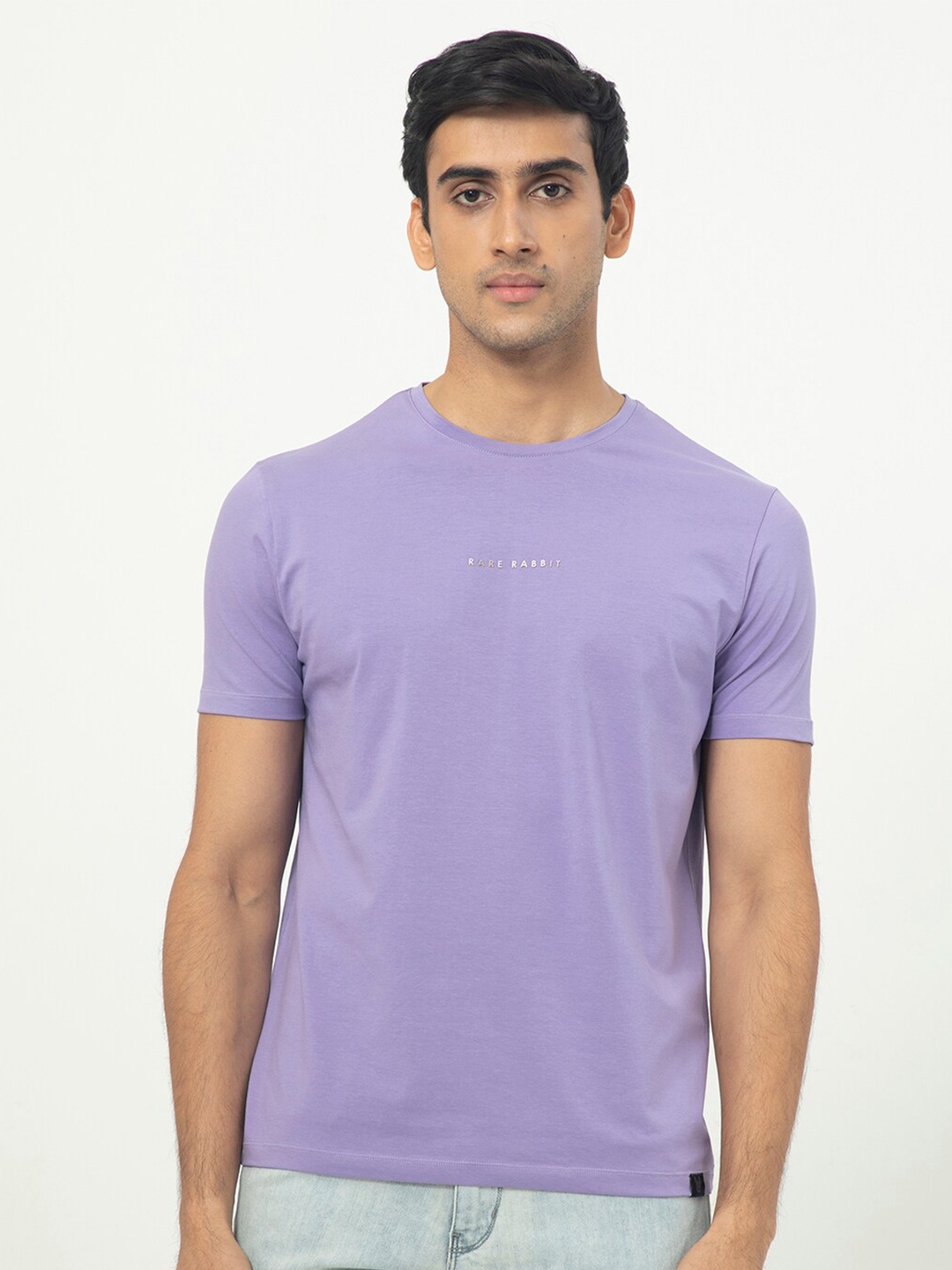 

RARE RABBIT Men Rings-4 Slim Fit Solid Polo Collar T-Shirt, Purple
